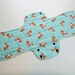 extra long mama pad - 17 inch postpartum cloth menstrual pad - heavy overnight - plus size pad - teal blue foxes flannel top - ready to ship