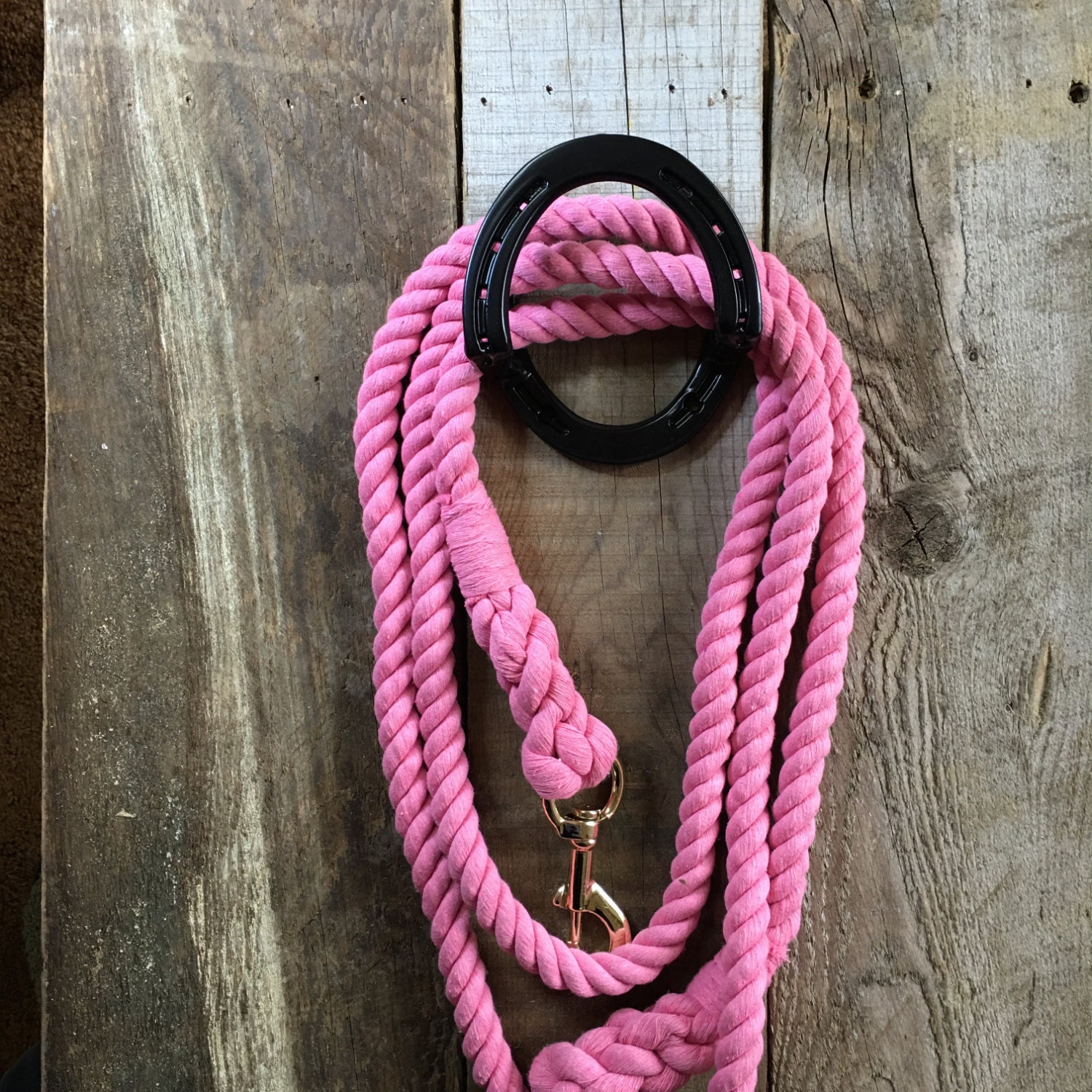 Horse bridle holder or reins rope. Made from horseshoes for