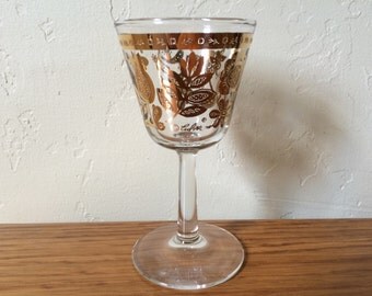 7 Vintage Culver Cordial Glasses Set of 7, Gold Liqueur Aperitif Mid Century Stemware, Mad Men Barware, Hollywood Regency Chantilly?