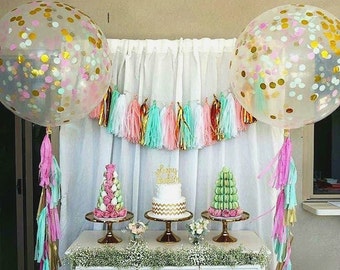 Confetti Balloons Birthday Balloons Balloon Bouquet Kit Balloon Set Giant 24" Balloon Large Balloon And Confetti Kit XL Balloons Baby Shower