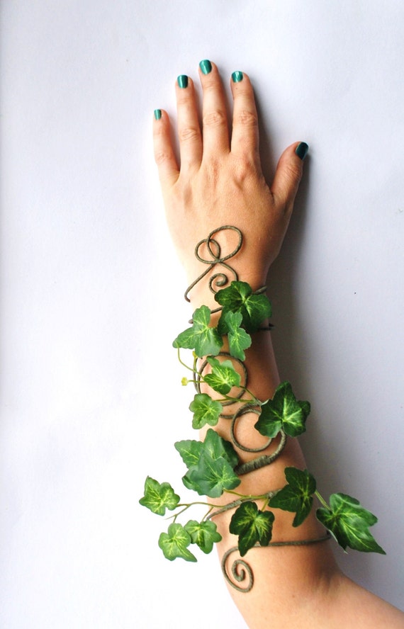 Poison ivy long lower arm cuff fairy arm cuff by ...