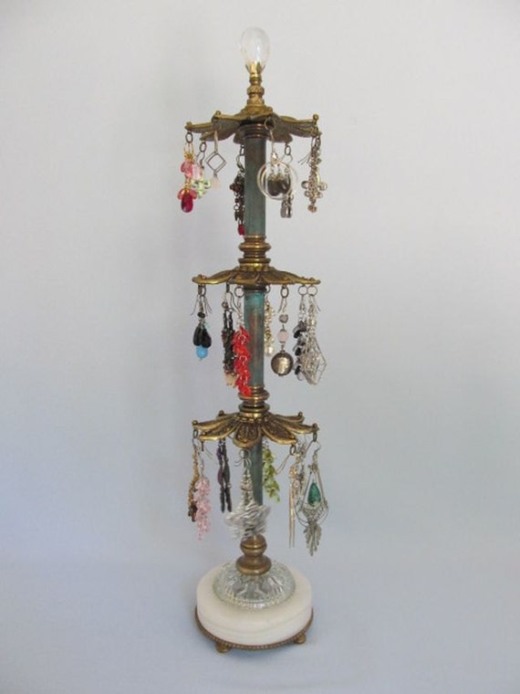 Revolving Earring Stand Holds 24 Pairs French Decor