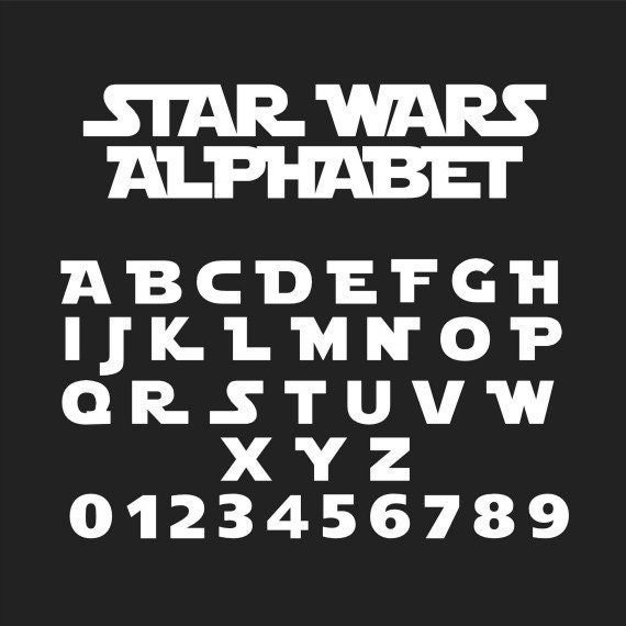 Star Wars Font Star Wars Alphabet Star Wars Svg Star Wars