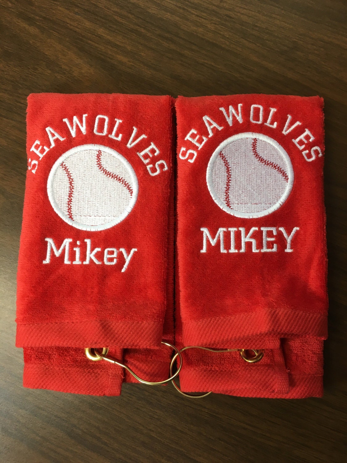 Personalized baseball or softball towel pin towels custom