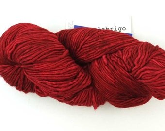 Malabrigo Worsted, Merino Wool Yarn, Ravelry Red, aran weight knitting yarn, color 611