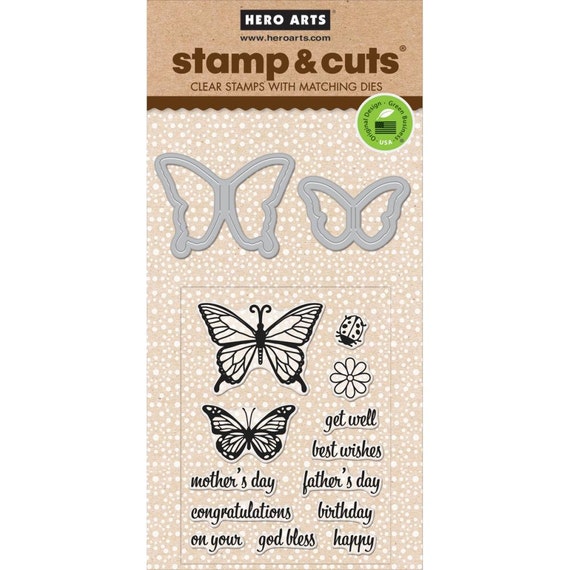 SALE Hero Arts Butterfly Pair Stamp & Cut DC182