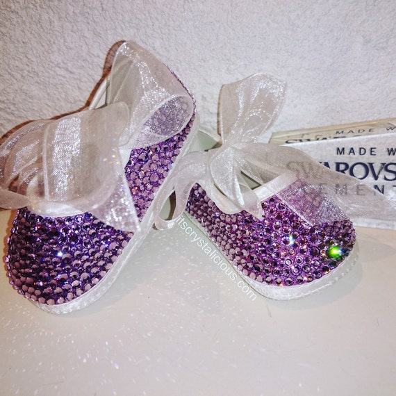 Swarovski Crystal Bling Baby Christening Flowergirl Shoes