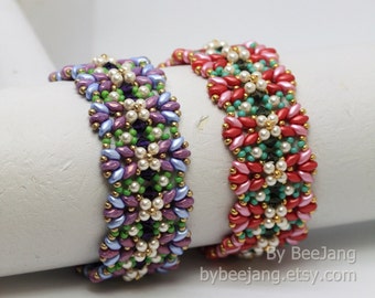 PDF Tutorial - Ayesha Bracelet Instant Digital Download Beading Patterns Beadweaving Tutorials