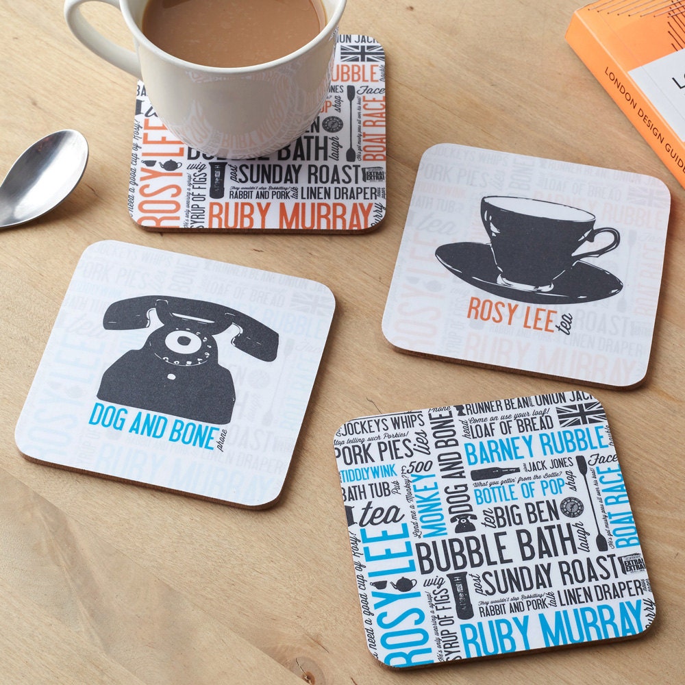 Cockney Rhyming Slang Coaster Set of 4