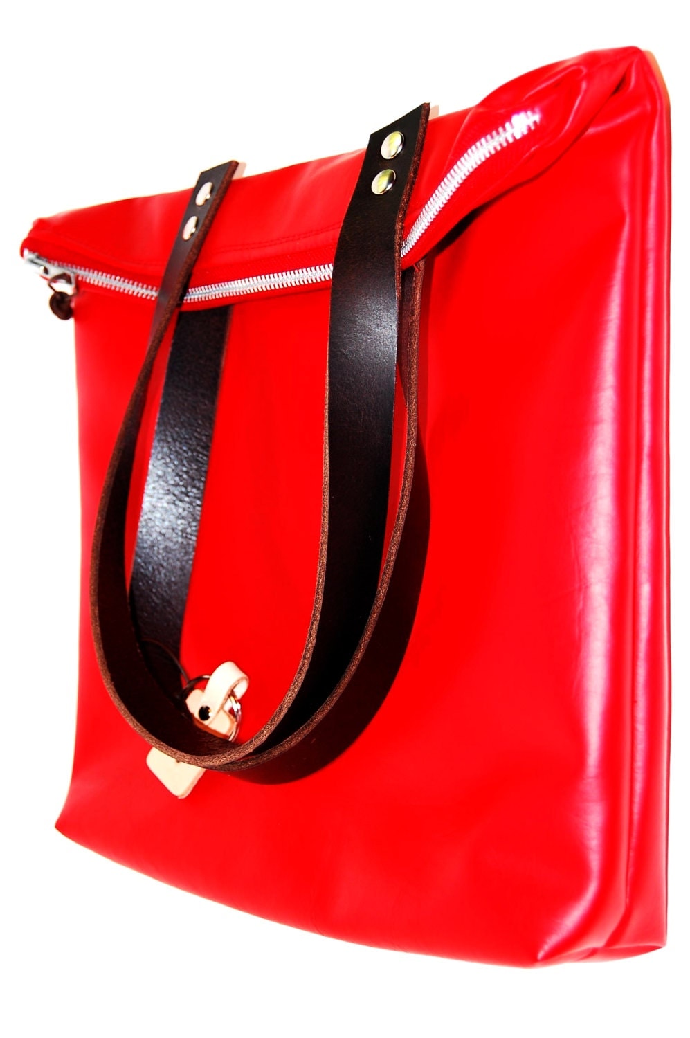 Canada 150 Red Vegan Leather Tote Bag / Canada 150 Red Vegan