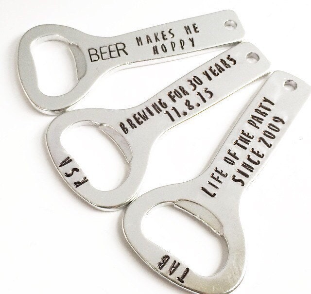 Beer Bottle Opener Keychain. Valentines Day Him. Gifts for Him