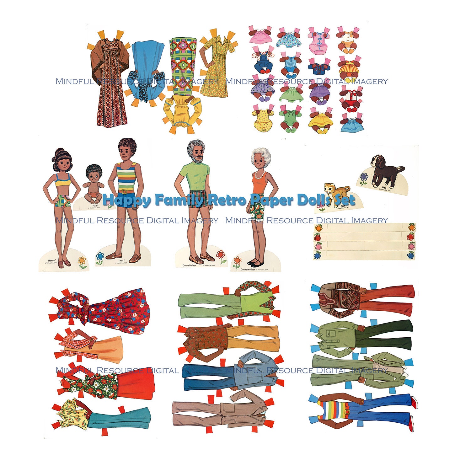 family of paper dolls