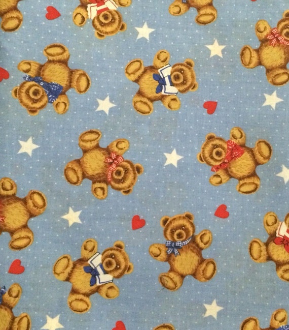 Cotton Fabric / Teddy Bear Fabric / Wamsutta OTC / Hallmark