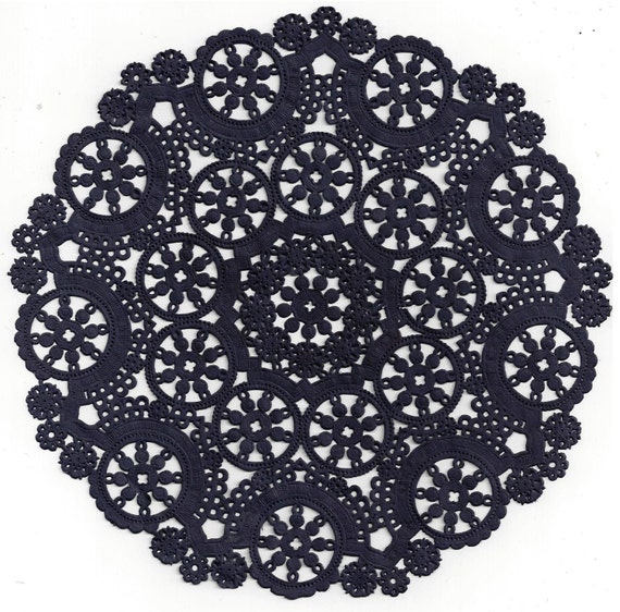 TEN dip dyed NAVY BLUE Paper Doilies 8 10 by HomeDesignsByGloria