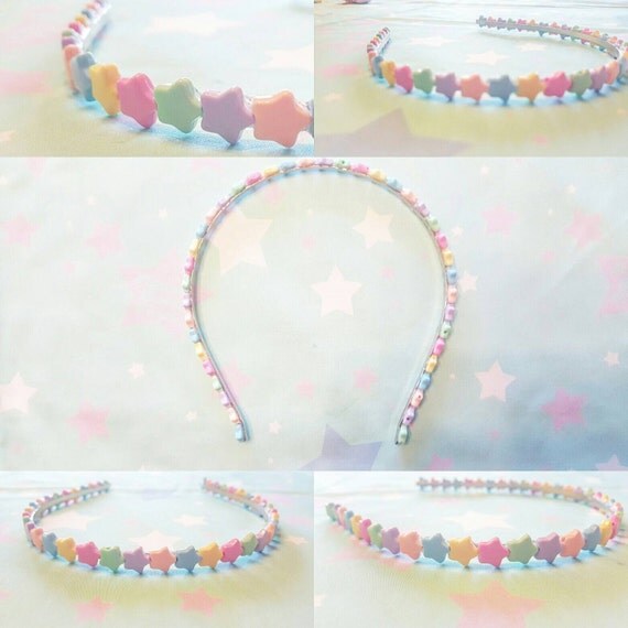 Pastel star headband kawaii Star fairy kei Pastel headband