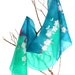 Silk scarf hand-painted.Cherry Blossom. green. gift for her. 180x45cm. wedding shawl.