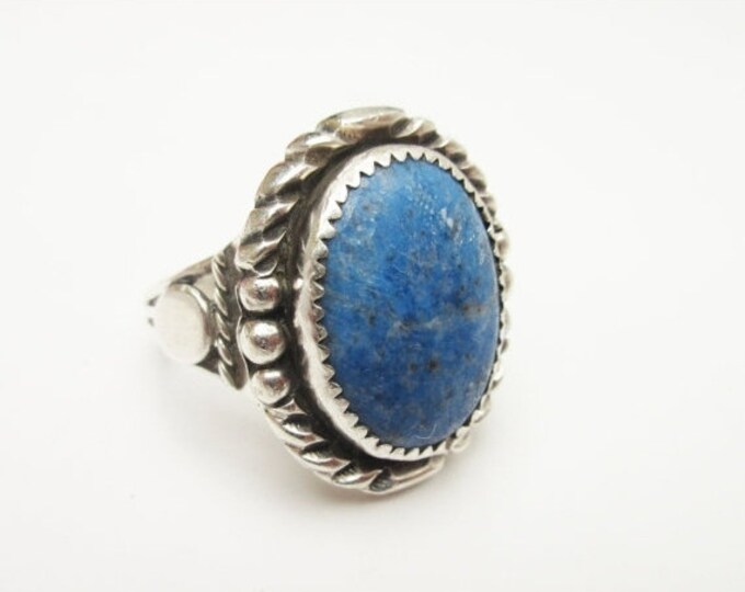Blue Sodalite Gemstone Sterling Silver ring size 10 1/2