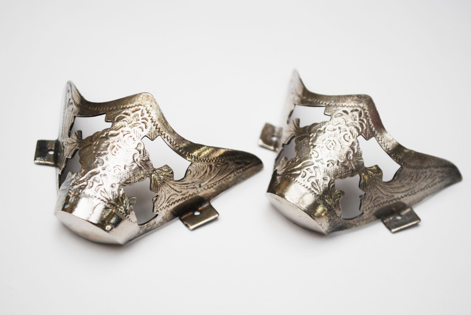 Silver Boot Tips Alpaca Mexico cowboy boot tips