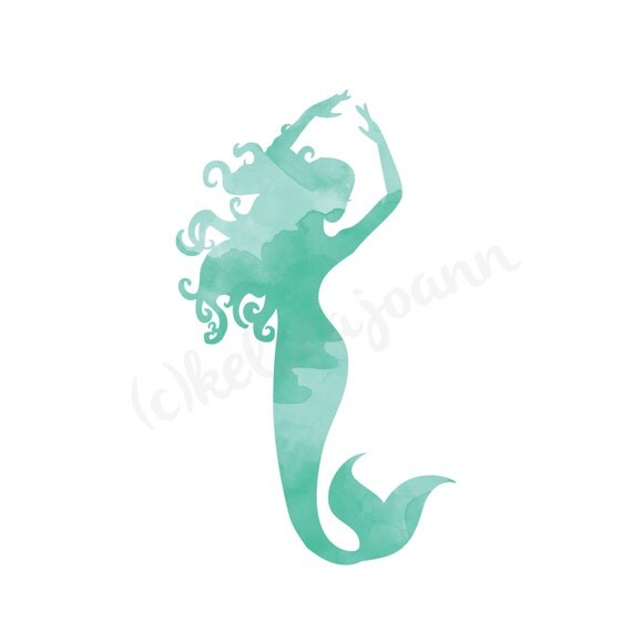 Mermaid Decor Baby Shower Gift Teal Mermaid Art Aqua Nursery