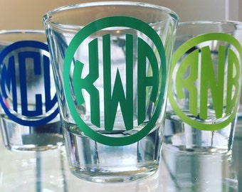 Monogrammed Shot Glass, 21st Birthday Gift