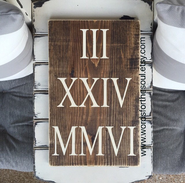 Roman Numeral Wall Art Wedding Sign Roman Numeral Wood