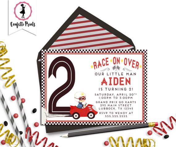 Race Car Birthday Party Invitation | Race Car Party | Race Car Birthday | Race Car Invitation | Race Car Invite | - RACE ON OVER Printable Il_570xn