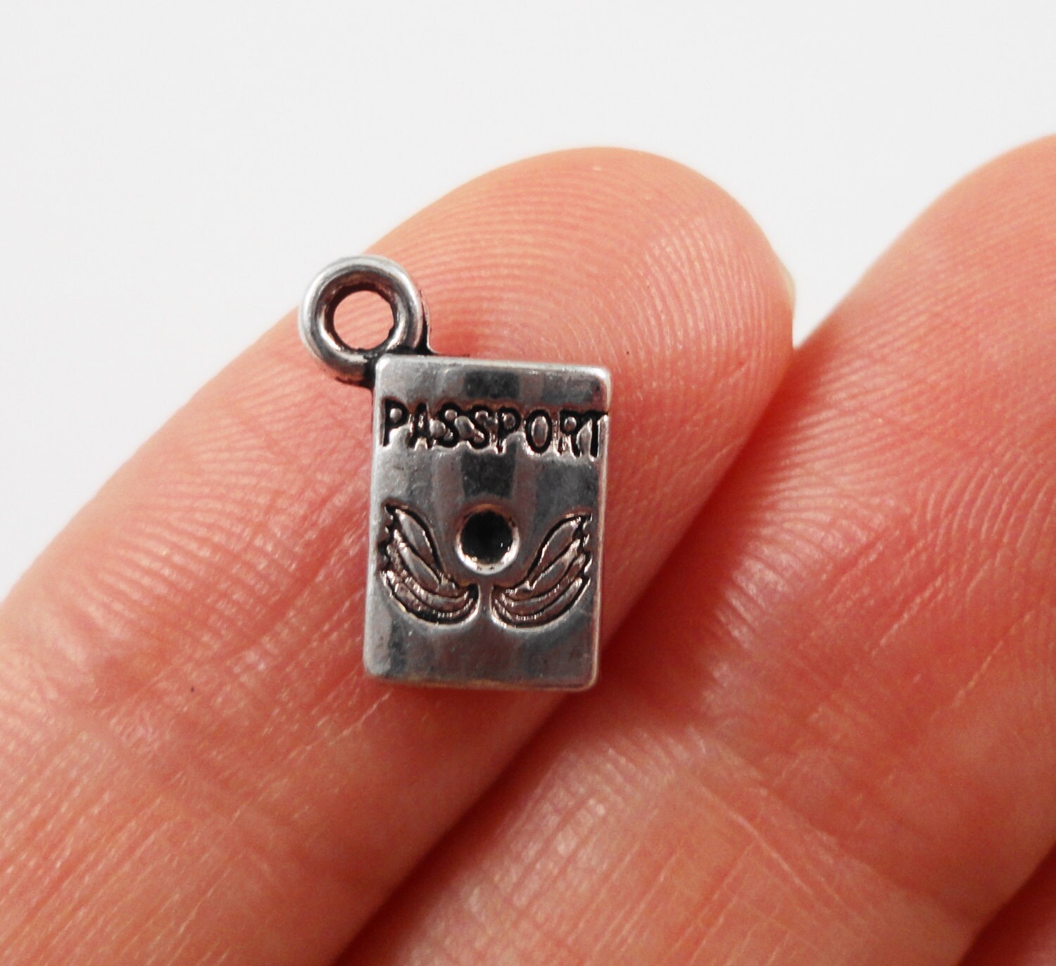 Silver Passport Charms 11x7mm Antique Silver Passport