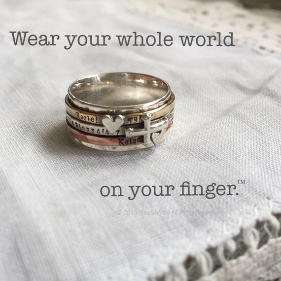 Family Spinner Ring Personalized Customizable by ShesSoWitte