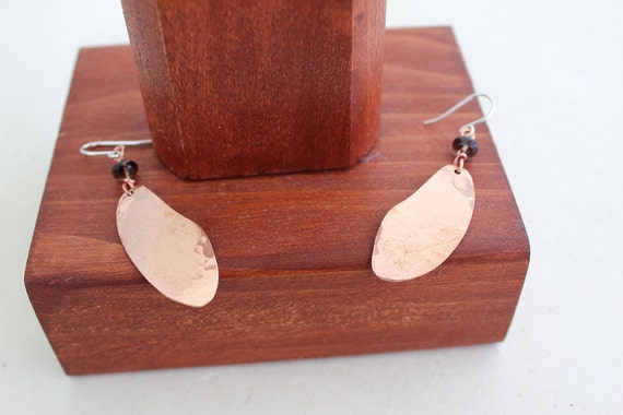 Items Similar To Hammered Copper Dangle Earrings On Etsy