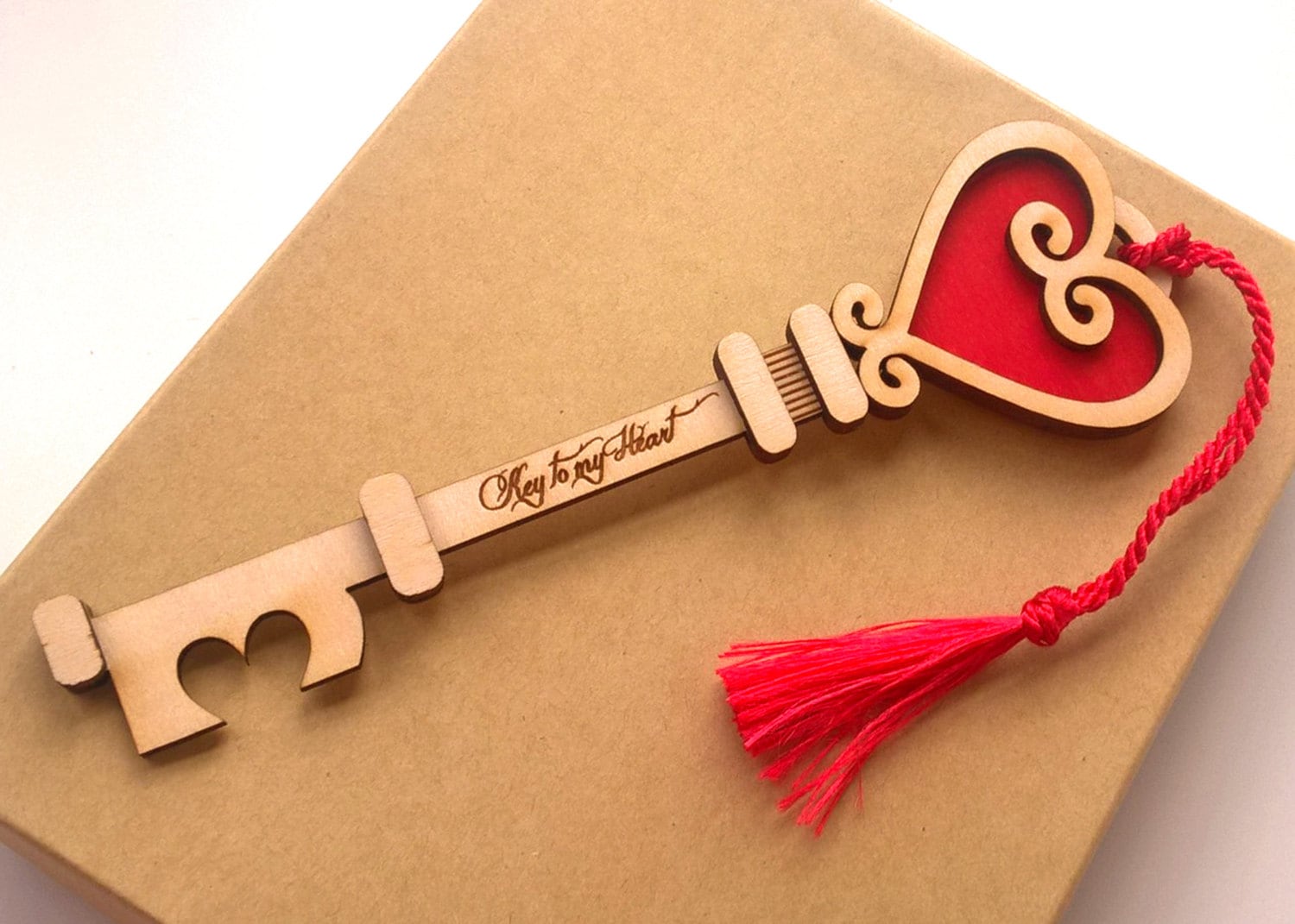 Personalized Wood Valentine Key to My Heart Unique