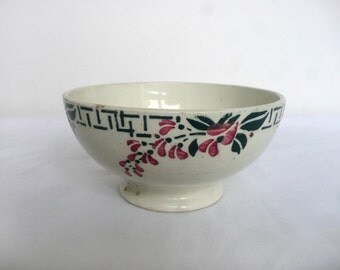 Vintage French bowl, French cafe au lait bowl, antique French bowl, antique cafe au lait bowl, vintage French pottery bowl