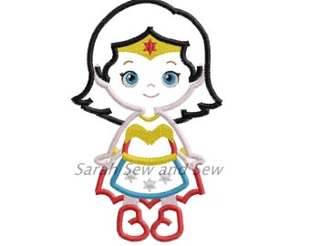 Wonder Woman Super Hero Embroidery Design