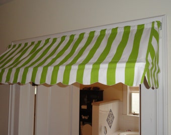 14 1/2" High and 18 to 70" Wide Custom Made Indoor Awning (Choose from Available Fabrics or Provide Your Own Fabric)