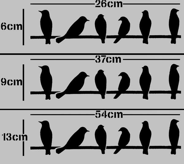 Birds stencil Birds on wire home decor stencil paint