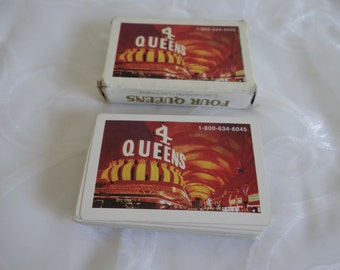 Vintage Las Vegas Casino Four Queens Playing Cards in Box - Vintage Playing Cards - 52 Cards - No Jokers