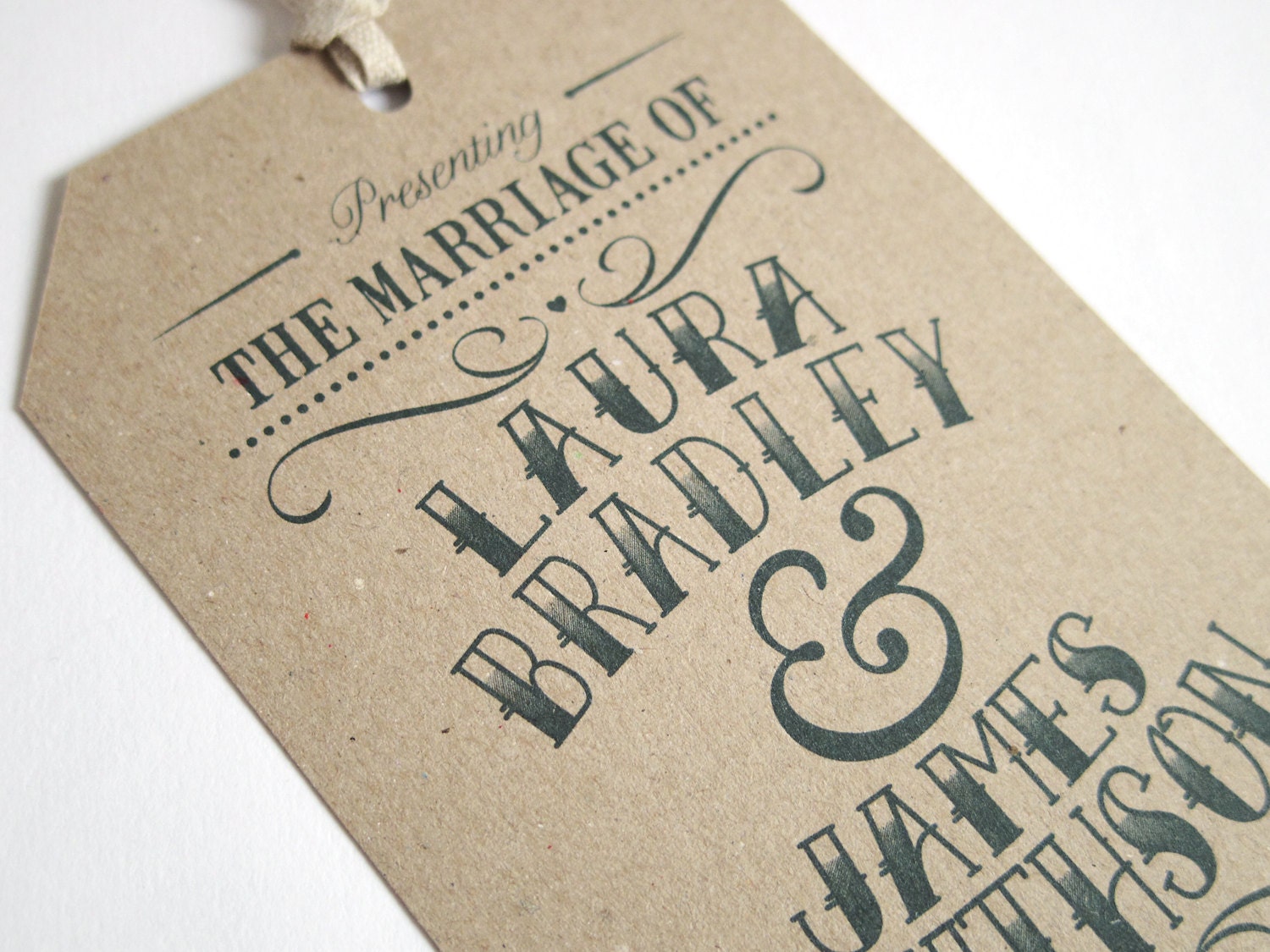 Vintage Tag Wedding Invitation Luggage Tag Invitation Rustic