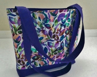 purple quilted handbag