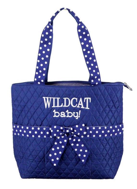 Polka Dot Diaper Bag with Changing Pad and Diaper by ExpectingFan