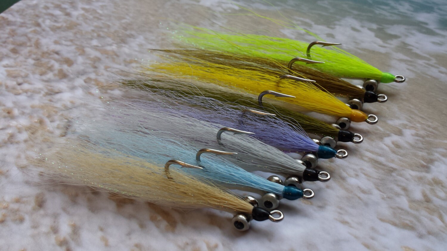 Fishing Fly Assortment Striped Bass Clouser by FliesandFeathers