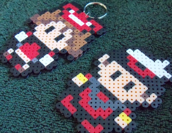 Pokemon Trainer Keychain Perler Brendan And May Ruby And