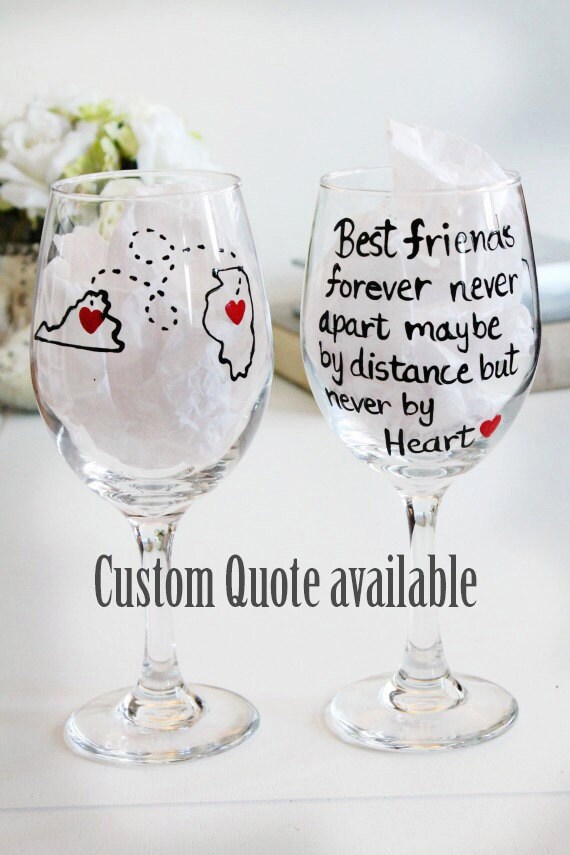 Best Friends long distance Best Friend Wine by Brusheswithaview