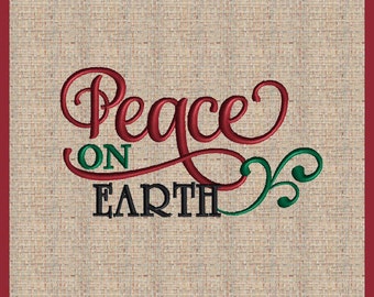 Peace on Earth Machine Embroidery Design Christmas Embroidery Design Bible Scripture Embroidery Design Bible Verse Design