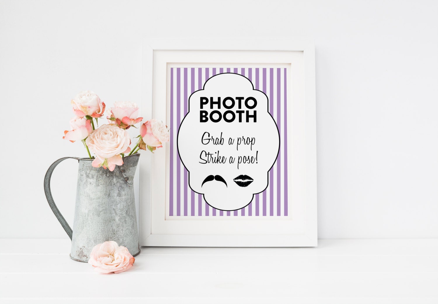 Striped Modern Photobooth Sign DIY Wedding Poster Printable