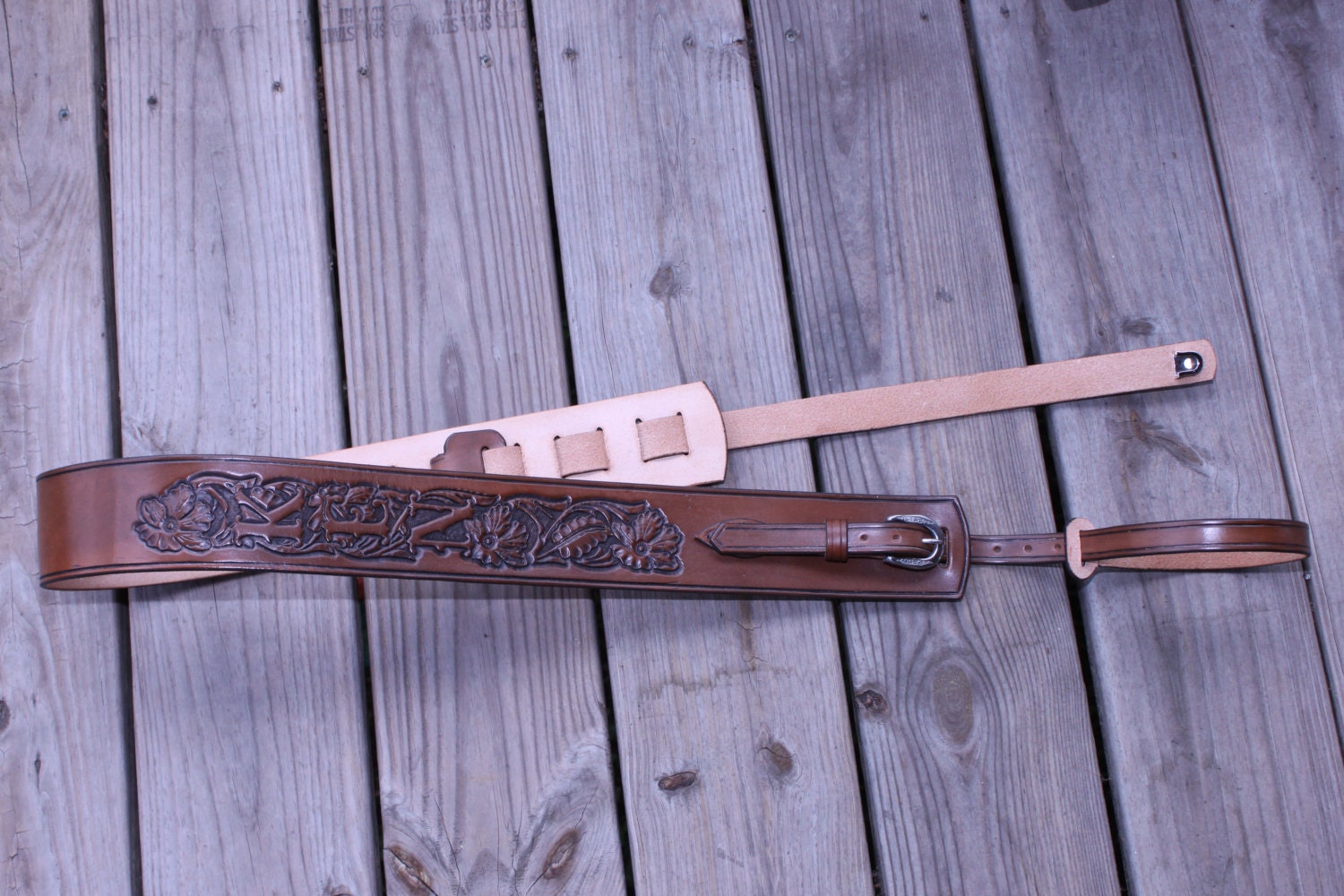 Dobro Resophonic Guitar Strap Leather by ChiefsLeatherWorks