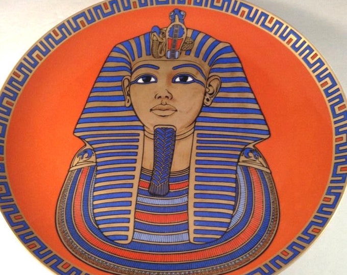 King Tut Home Decor, AK Kaise,r Porcelain Wall Plate, Tut Ankh Amun Plate, King of the Dead, Limited Edition Collector Plate, Osiris