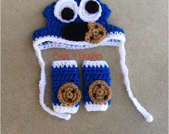 Cookie Monster Set-silly Dog hats-pugs-dog legwarmers-dog costume