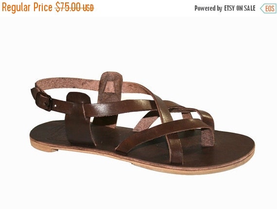 SALE 10% OFF Brown Leather Sandals for Women & Men by WalkaholicS