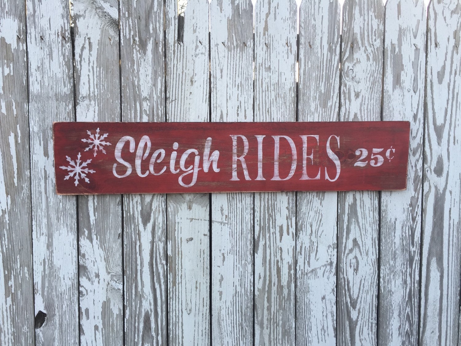Sleigh Rides Sign Rustic Wood Sign Reclaimed Wood Sign