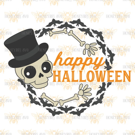 Download Happy Halloween Wreath svg Skeleton svg Halloween svg ...