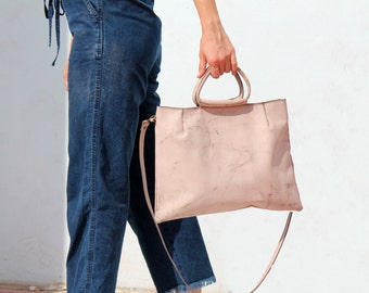 Small leather bag, Pink leather handbag, Handbag purse, Pink handbag, Crossbody handbag, leather handbag, Everyday handbag, Gift for her